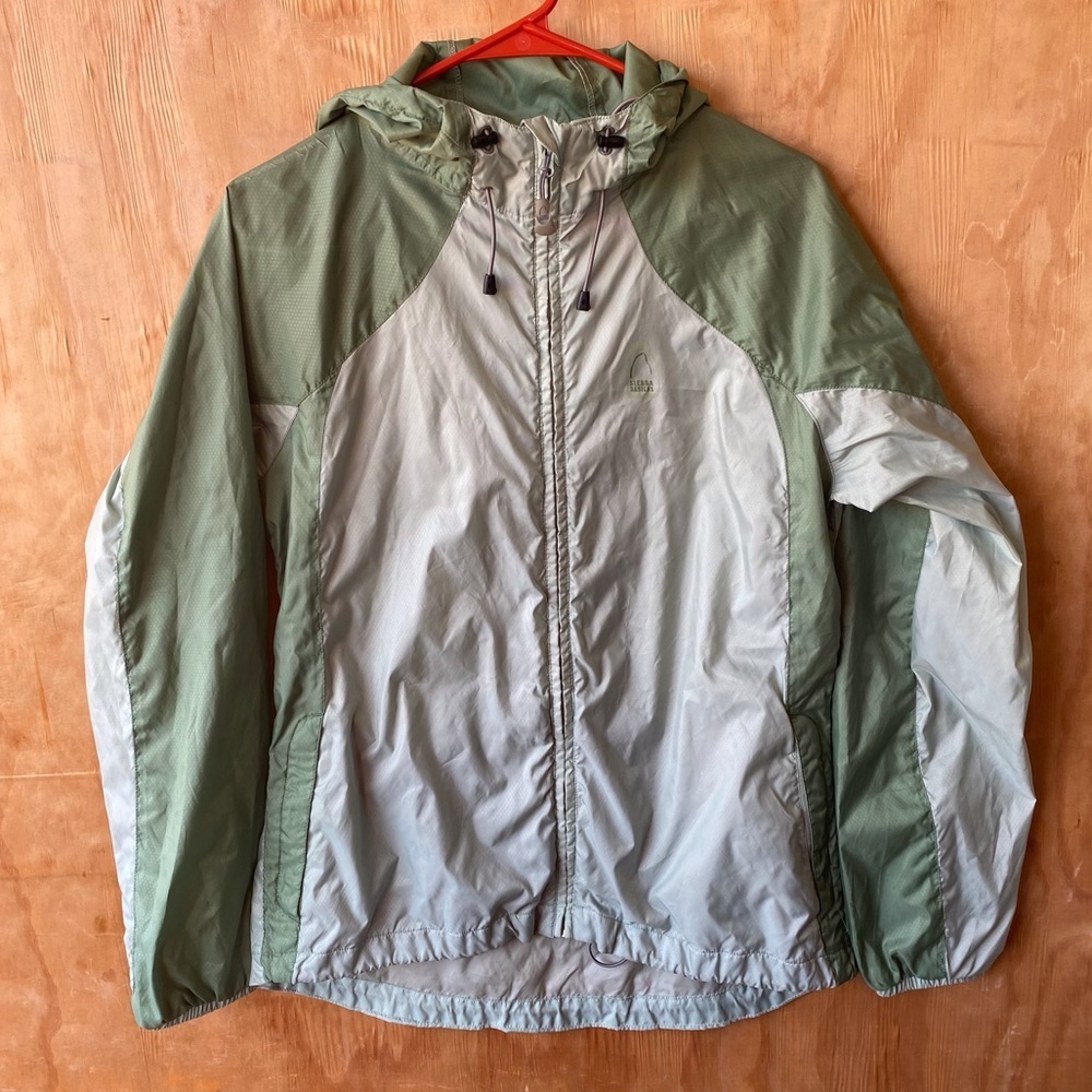 Sierra Designs Microlight Mint Green Lightweight Rain and Wind Jacket